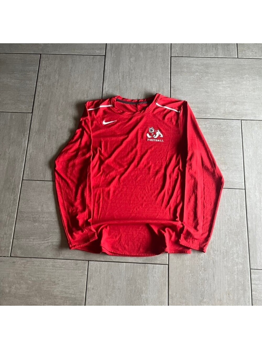 Nike Dri-Fit Red Football Long Sleeve Shirt Medium